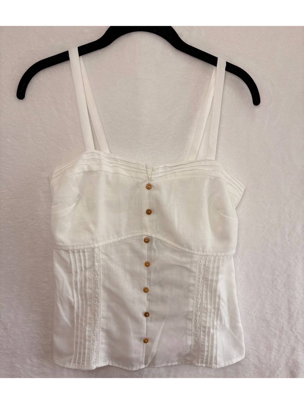 Sincerely Jules NWT White Faux Button Front Corset Cami Top Size M